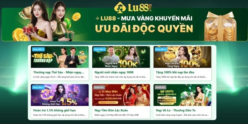 Các sự kiện khuyến mãi độc quyền theo sảnh game