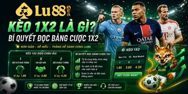 Kèo 1X2 là gì? Hướng dẫn cách đọc bảng kèo 1X2 chuẩn tại Lu88