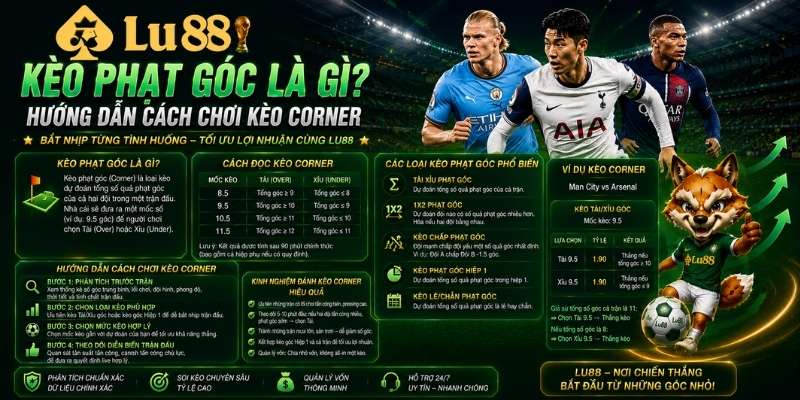 Kèo phạt góc là gì? Hướng dẫn cách chơi kèo Corner tại Lu88