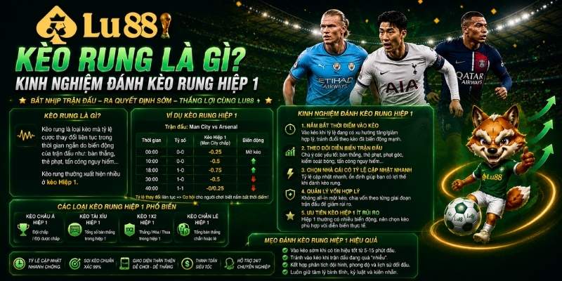 Kèo rung là gì? Kinh nghiệm đánh kèo rung hiệp 1, hiệp 2 tại Lu88