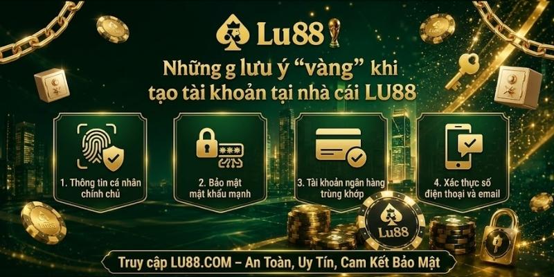 Những lưu ý "vàng" khi tạo tài khoản tại nhà cái LU88